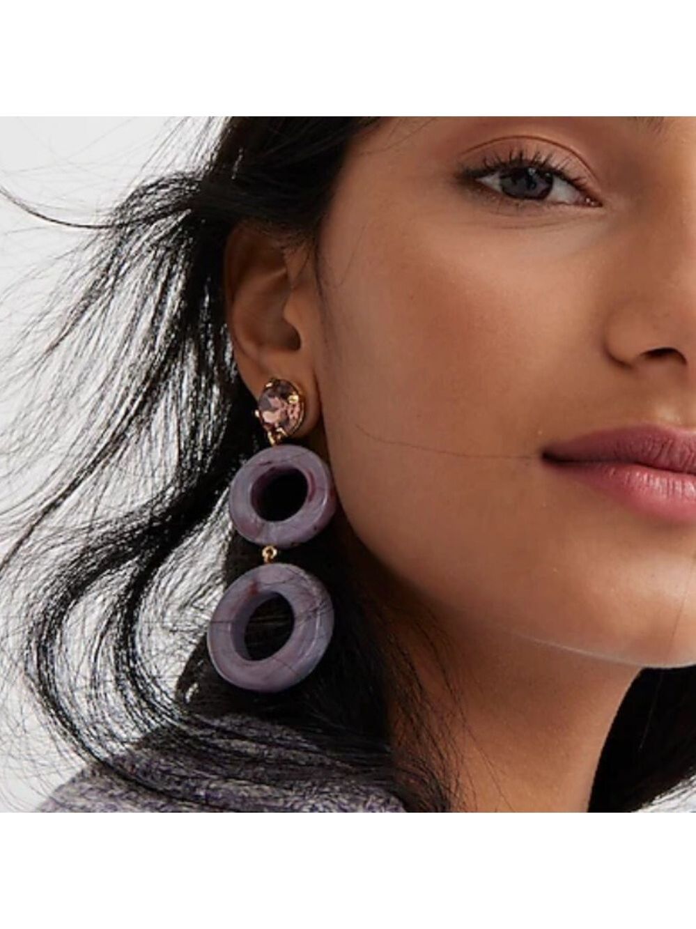 J. Crew Round Drop Earrings Made In Italy Pale Seascape NEW